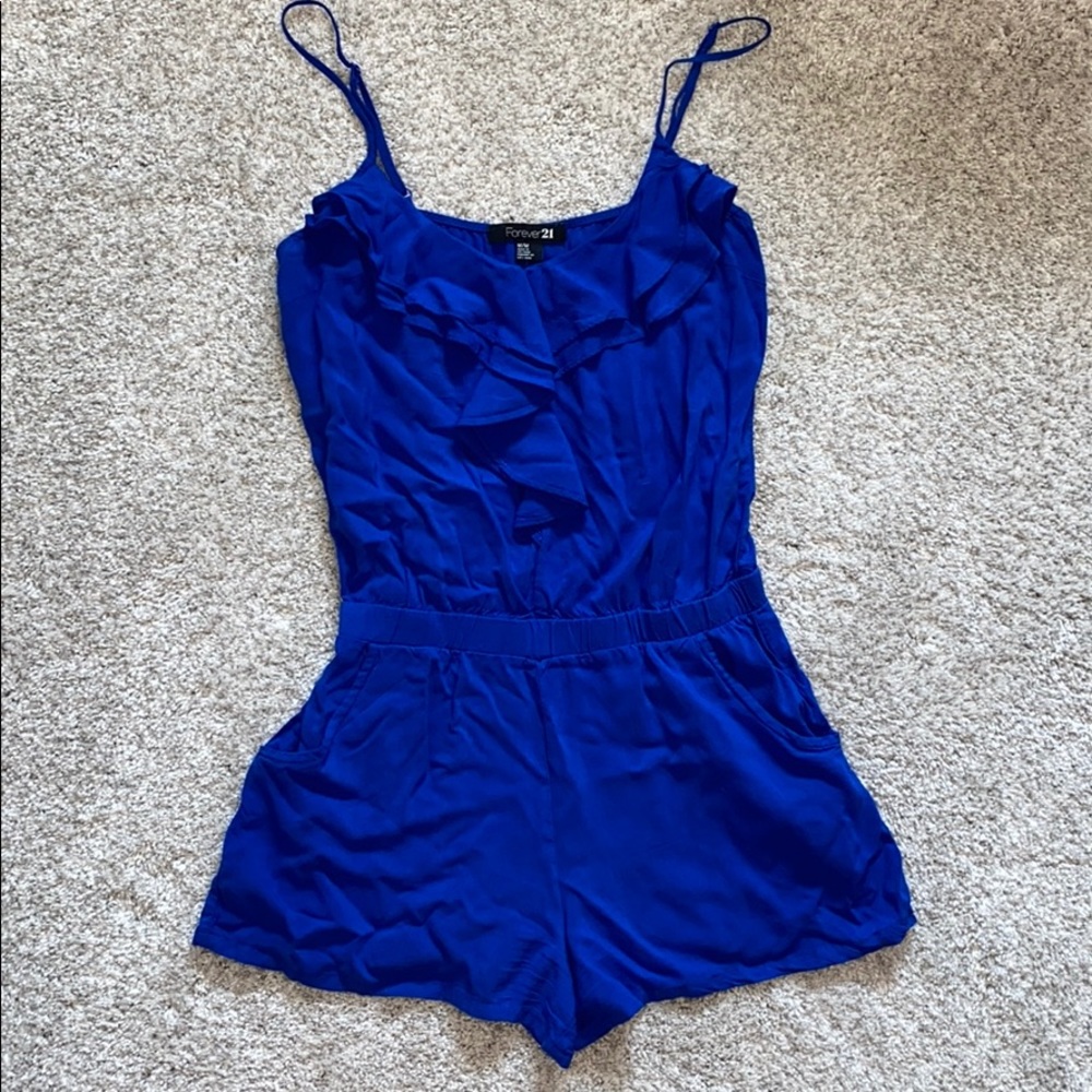 Royal Blue Romper with Pockets